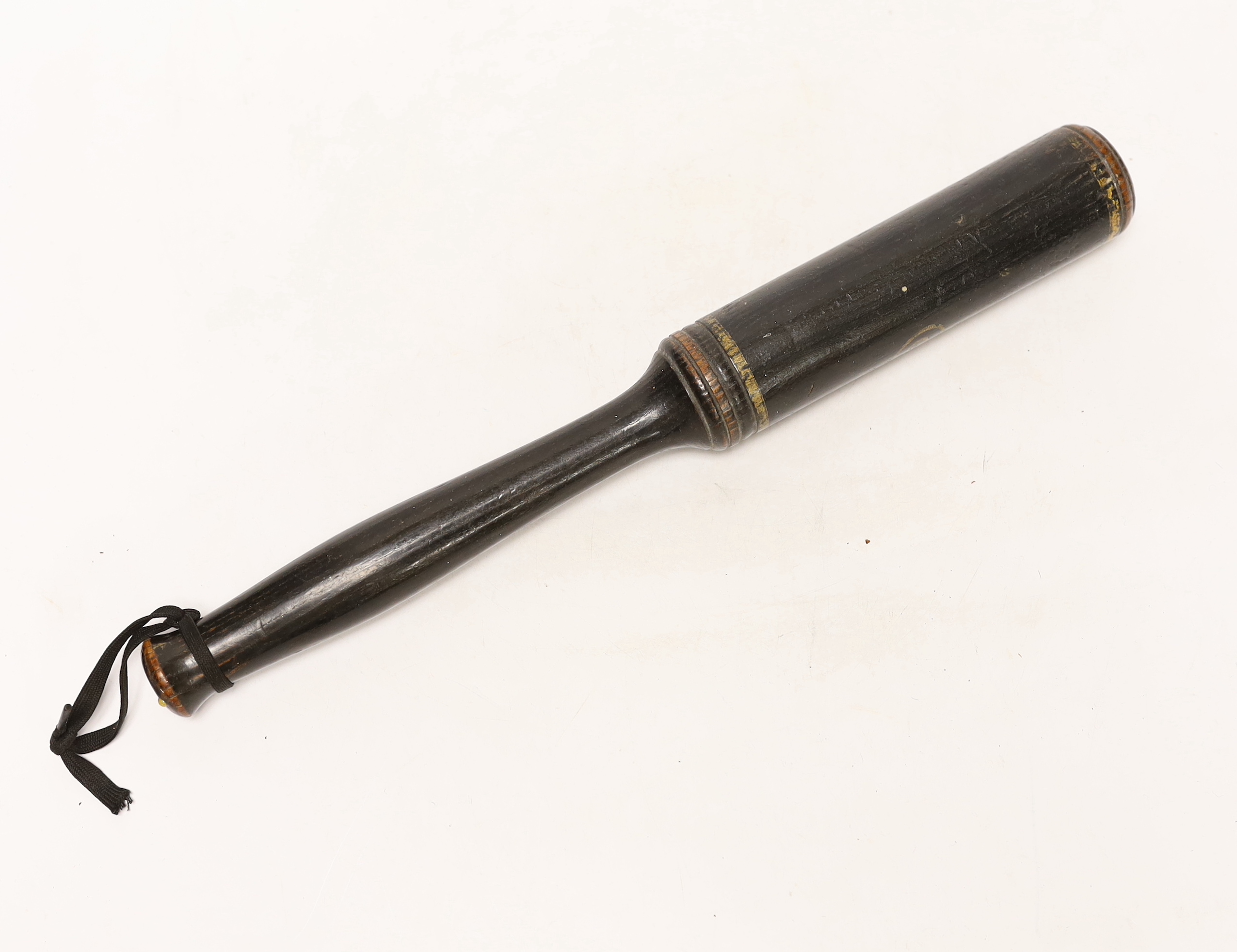 A George IV painted wooden truncheon, 36cm long